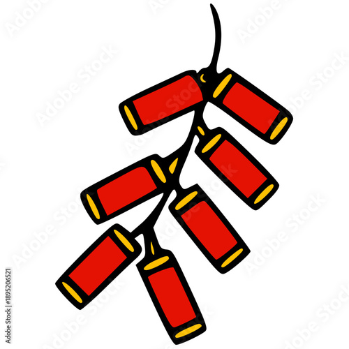 Chinese New Year Firecracker Icon Illustration