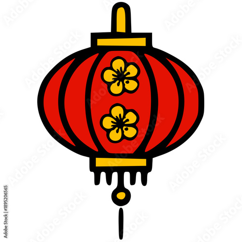 Chinese New Year Icon Set Vector Illustration