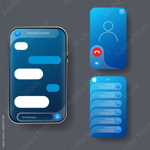 Mobile Chat And Call Application UI UX Screens