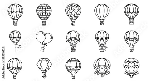 Collection of Hot Air Balloons Illustrations.
