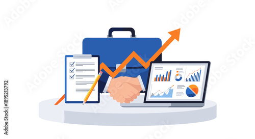 Business growth and success with data analysis and partnership