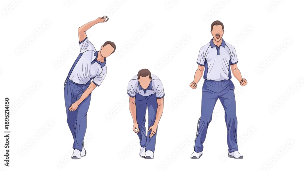Fototapeta premium Men in uniform playing cricket with bat and ball on a field