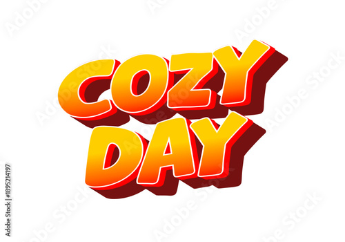 Colorful text design featuring the words Cozy Day in a playful, bold font with gradient effect