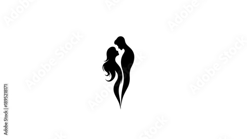 Loving couple sharing a romantic moment in a beautiful silhouette