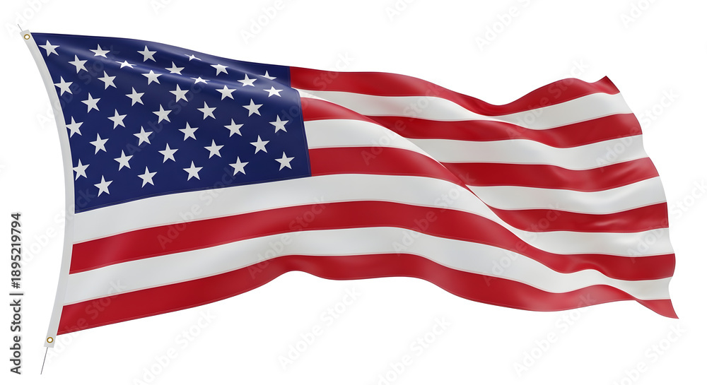 Obraz premium Waving American Flag with Stars and Stripes waving flag