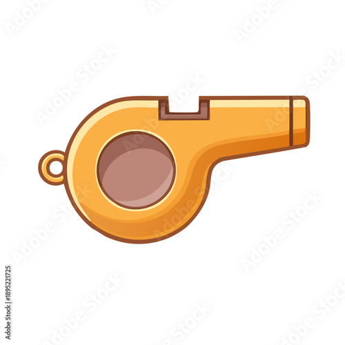A cartoon whistle illustration viewed from the side, depicting a sports event signal