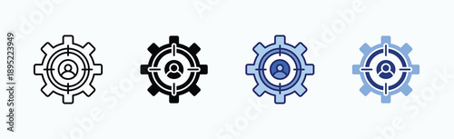 Target Customer Icon Sheet Multiple Style Collection Isolated Vector