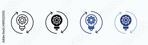 Innovation Icon Sheet Multiple Style Collection Isolated Vector