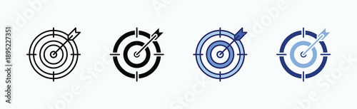 Goal Icon Sheet Multiple Style Collection Isolated Vector