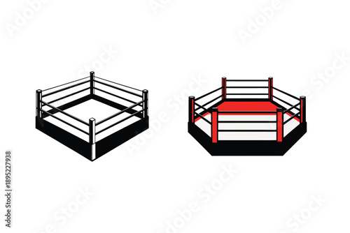 Boxing Ring Silhouette Icon Vector Illustration Sports Arena Design