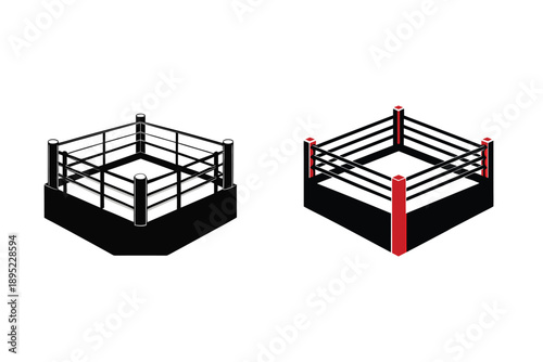 Boxing Ring Silhouette Icon Vector Illustration Sports Arena Design