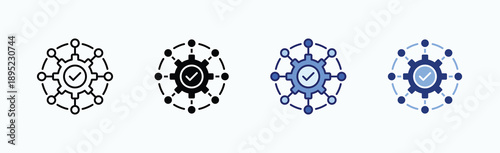 Integration Icon Sheet Multiple Style Collection Isolated Vector