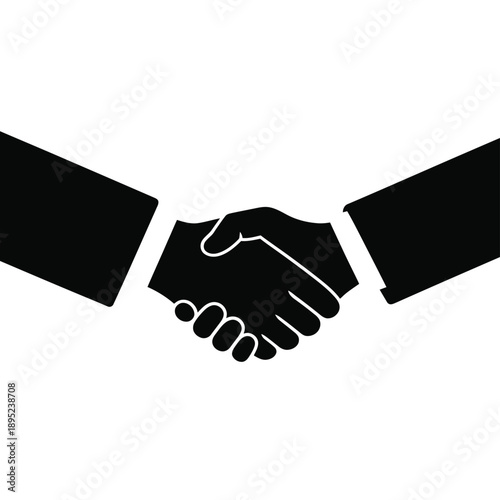 Two Black Hands Shaking in a Handshake white agreement