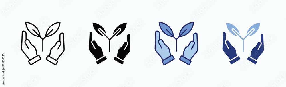 Fototapeta premium Conservation Icon Sheet Multiple Style Collection Isolated Vector