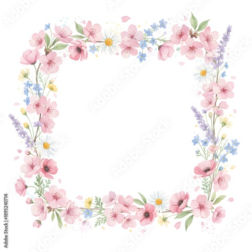Floral Frame: Delicate blossoms and leaves, arranged in a vibrant frame, bring a touch of natural beauty and elegance. 