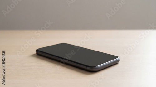 Smartphone with blank screen on desk