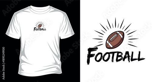 Football T-shirt Design Vector Art Print Templet