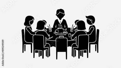 Group of People Sitting Around Table.