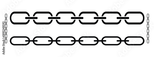 Chain Link Icon Set with Web URL and Hyperlink Symbols in Multiple Styles for Internet, Browser, and Web Design
