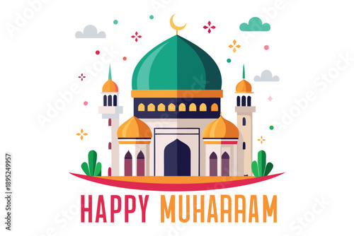 Muharram Islamic New Year Illustration Religious Holiday Greetings
