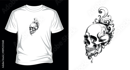 Skull Vector art T-shirt design print templet