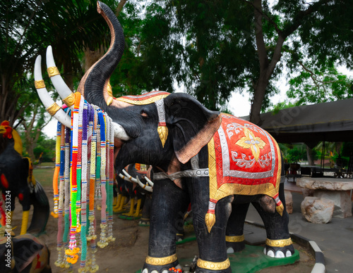 Wallpaper Mural Elephant sculpture at Wat Yai Chai Mongkhon, a temple in Ayutthaya, Thailand Torontodigital.ca