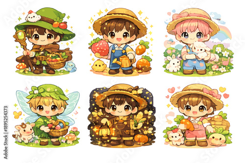 Farm and harvest icon set. Containing crops, animals, tools, planting, fruits, vegetables, garden, barn, nature, and more.