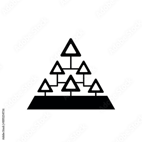 Hierarchical structure diagram with connected triangles.