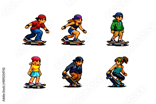 Skateboarding Icon Set. Featuring athletes, tricks, boards, ramps, stunts, wheels, helmets, and more.