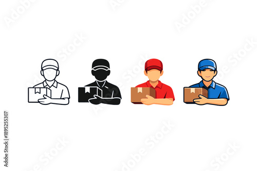 Delivery Icons Set. Including courier, package, shipping, transport, logistics, express, service, order, cargo, tracking, and more.