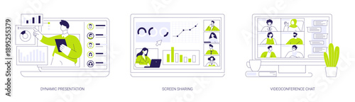 Meeting management isolated cartoon vector illustrations se