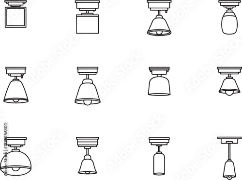 Assortment of pendant ceiling lights, a diverse collection of illuminating fixtures designed for various interior spaces.