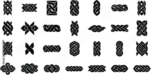 Abstract Knot and Weave Patterns: Black and White