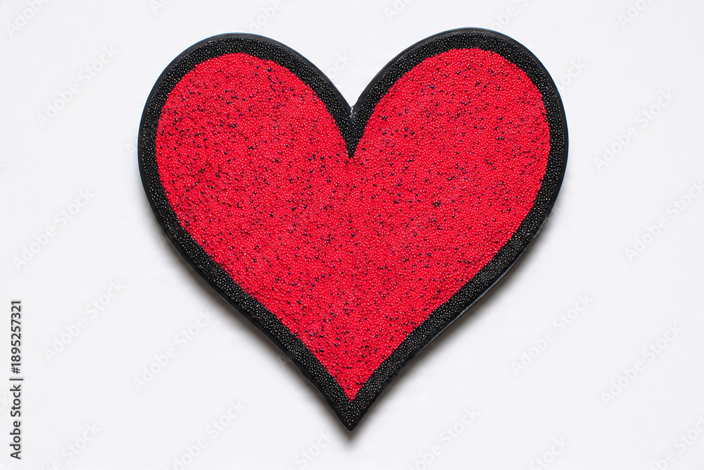 Obraz premium Red heart patch with black border