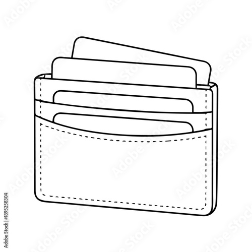 cardholder line icon vector on a white background
Vector line icon