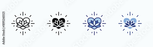 radiance Icon Sheet Multiple Style Collection Isolated Vector