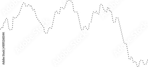 Arrow path line chart displaying wave motion with continuous direction.