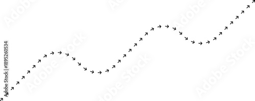 Arrow path line chart showing rise through a standard path pattern.