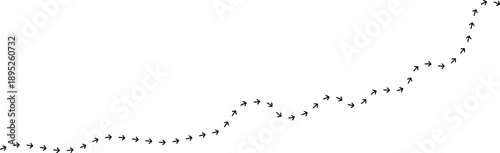 Arrow path line chart forming zigzag financial movement.