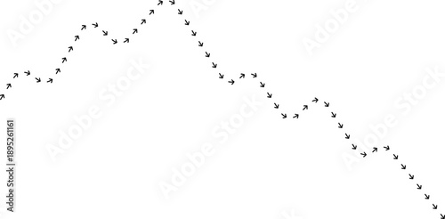 Arrow path line chart showing wave movement along a trend.