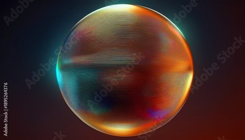 print metallic gradient sphere reflection