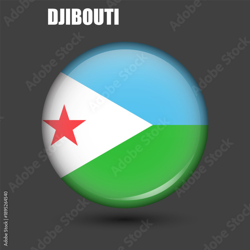 The national flag of Djibouti is round.Vector.Round 3d flag icon with high detail.Spherical illustration of the flag. Free Download The national flag of Djibouti is round.Vector.Round 3d flag icon with high detail.Spherical illustration of the flag. - GFXLoad
