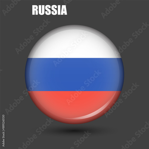 Free Download The national flag of Russia is round.Vector.Round 3d flag icon with high detail.Spherical illustration of the flag. - GFXLoad