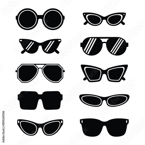 Collection of various sunglasses and eyewear styles