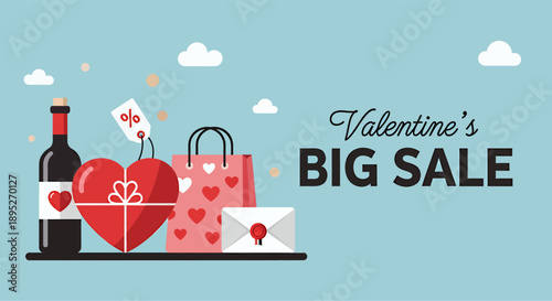 Landscape digital banner valentine's day big sale