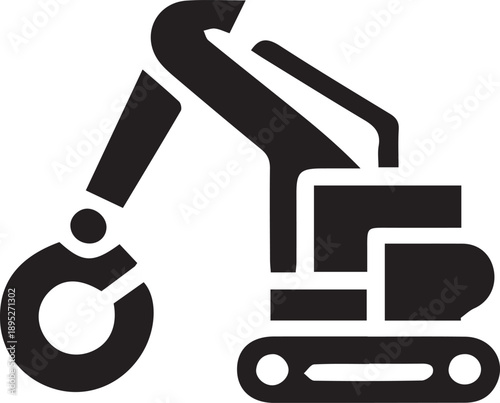 Flat style crawler crane icon.