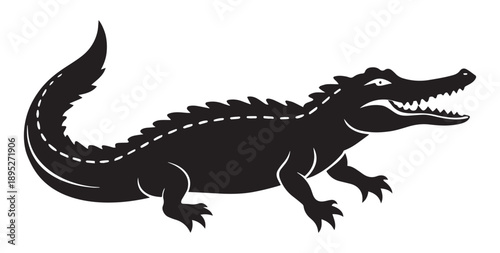 Crocodile black silhouette Victor Design Element Art