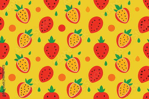 Seamless fruit pattern background, colorful vector illustration for textile and wrap