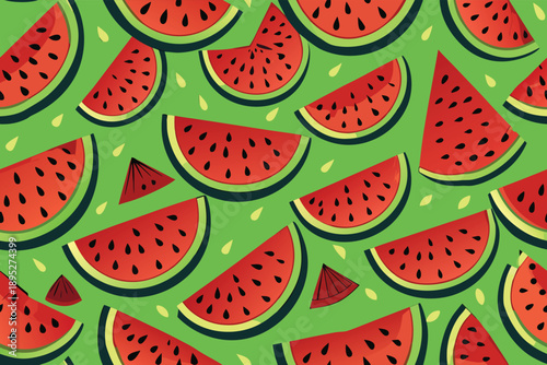 Realistic watermelon skin texture background, fresh fruit surface detail