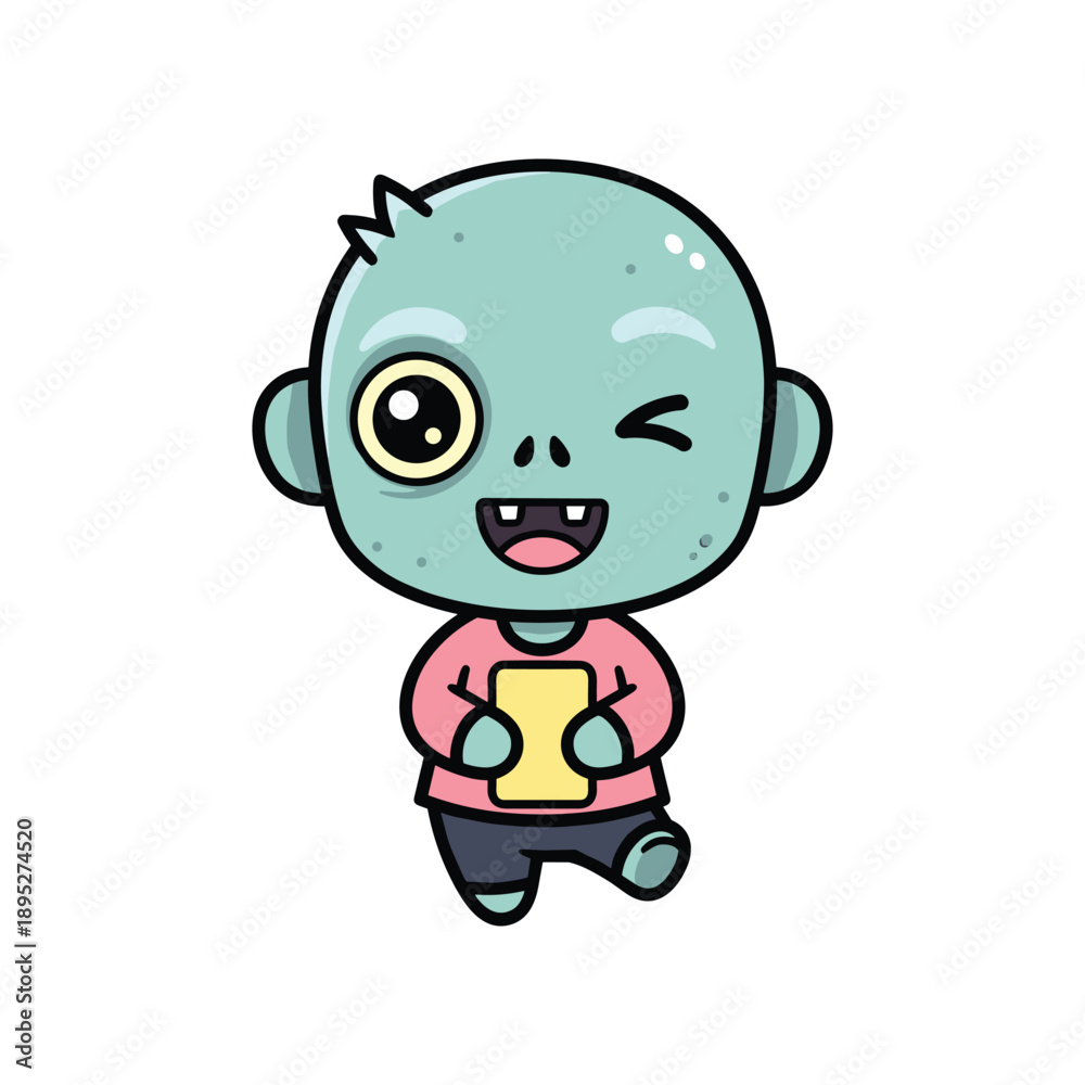Obraz premium Cute Pretzel Character Illustration